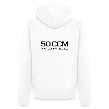 50 ccm Moped Emblem - Unisex Premium Bio Zip Hoodie - Weiß - Hinten - Thijin (182cm)