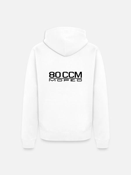80 ccm Moped Emblem - Unisex Premium Organic Zip Hoodie - white