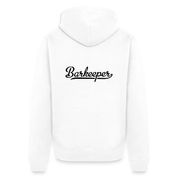 Barkeeper - Unisex Premium Bio Zip Hoodie - Weiß - Hinten - Thijin (182cm)