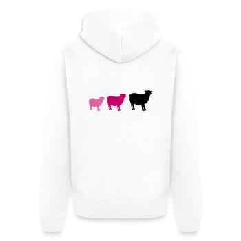 sheep family - Unisex Premium Organic Zip Hoodie - white - Back - Thijin (182cm)