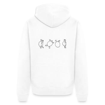 Cartwheel - Unisex Premium Bio Zip Hoodie - Weiß - Hinten - Thijin (182cm)