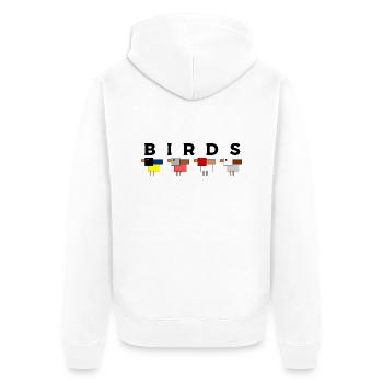 Oiseaux des jardins - Veste à capuche bio Premium Unisexe - blanc - Dos - Thijin (182cm)