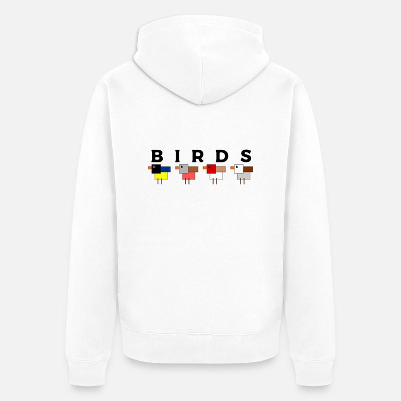 Oiseaux des jardins - Veste à capuche bio Premium Unisexe - blanc