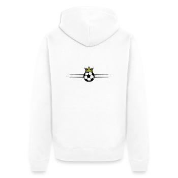 Fussball Ball Krone - Unisex Premium Bio Zip Hoodie - Weiß - Hinten - Thijin (182cm)