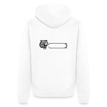 Tigre - Nom prénom - Veste à capuche bio Premium Unisexe - blanc - Dos - Thijin (182cm)