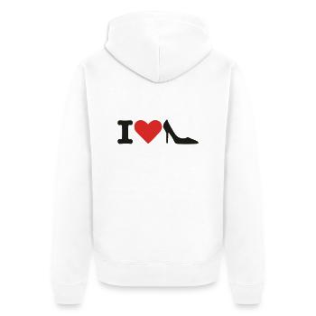 Schuhe - Unisex Premium Bio Zip Hoodie - Weiß - Hinten - Thijin (182cm)