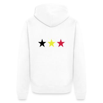 Belgien - Unisex Premium Bio Zip Hoodie - Weiß - Hinten - Thijin (182cm)