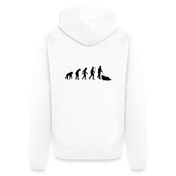 Gardener Evolution - Unisex Premium Bio Zip Hoodie - Weiß - Hinten - Thijin (182cm)