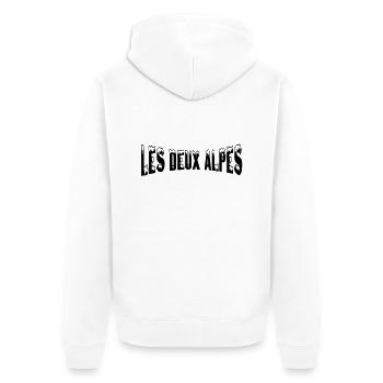 Les Deux Alpes Skiort (Schnee) - Unisex Premium Bio Zip Hoodie - Weiß - Hinten - Thijin (182cm)