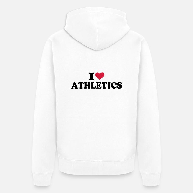 I love Athletics - Veste à capuche bio Premium Unisexe - blanc