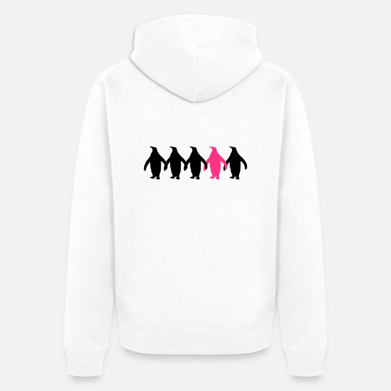 Be different penguins pattern fun - Unisex Premium Organic Zip Hoodie - white