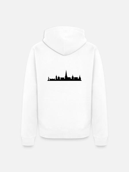Skyline Rostock - Unisex Premium Bio Zip Hoodie - Weiß