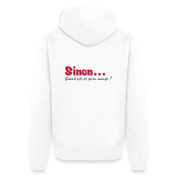 Quand est ce qu'on mange - Unisex Premium Organic Zip Hoodie - white - Back - Thijin (182cm)