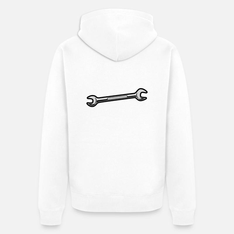 Clé à molette outil - Veste à capuche bio Premium Unisexe - blanc