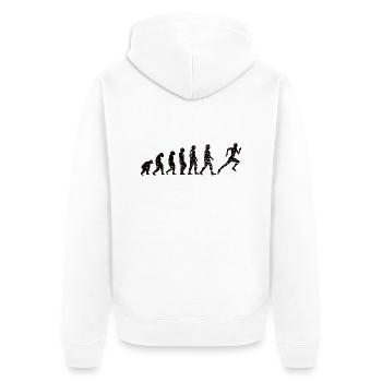 Jogging course course course fit jogging cardio - Veste à capuche bio Premium Unisexe - blanc - Dos - Thijin (182cm)