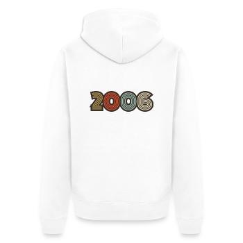 2006 rétro vintage - Veste à capuche bio Premium Unisexe - blanc - Dos - Thijin (182cm)