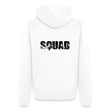 squad - Unisex Premium Bio Zip Hoodie - Weiß - Hinten - Thijin (182cm)