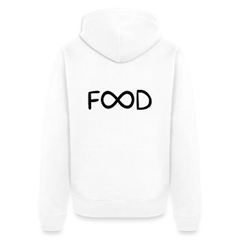 UNENDLICH VIEL ESSEN - Unisex Premium Bio Zip Hoodie - Weiß - Hinten - Thijin (182cm)