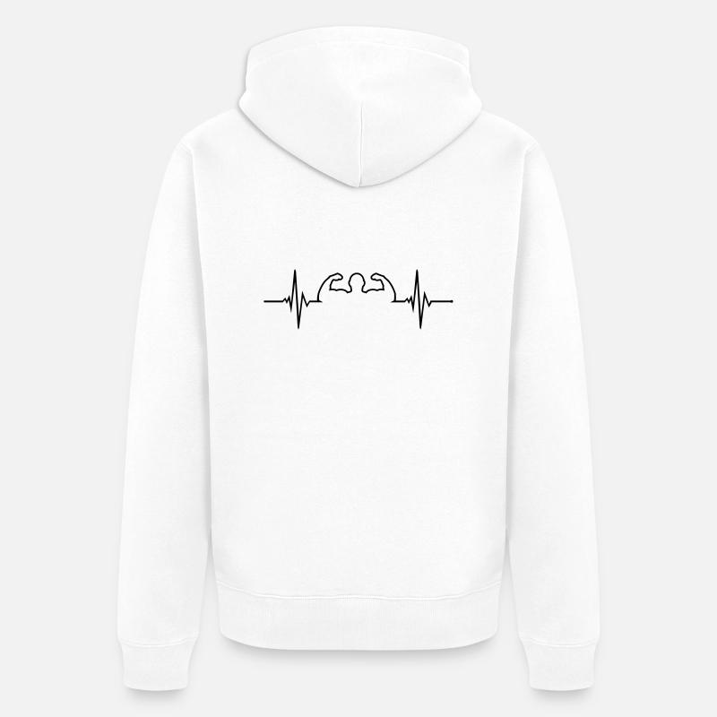 Pulse - Bodybuilder - Veste à capuche bio Premium Unisexe - blanc