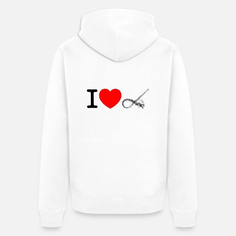 J’adore la flûte - Veste à capuche bio Premium Unisexe - blanc