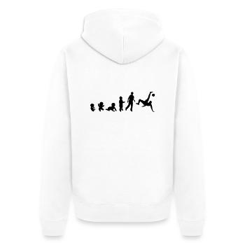 Evolution human men sports soccer lead - Unisex Premium Organic Zip Hoodie - white - Back - Thijin (182cm)