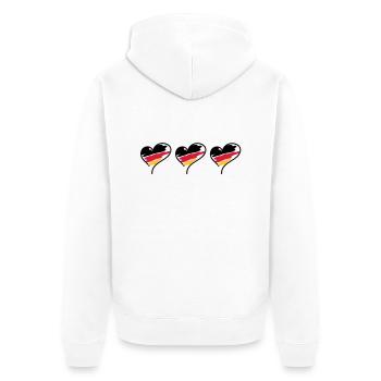 Allemagne, trois, trois, coeur, la Coupe du Monde - Veste à capuche bio Premium Unisexe - blanc - Dos - Thijin (182cm)