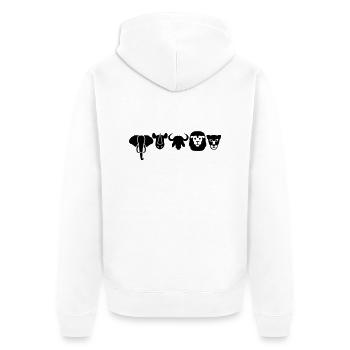 Afrika Tiere Big Five - Unisex Premium Bio Zip Hoodie - Weiß - Hinten - Thijin (182cm)