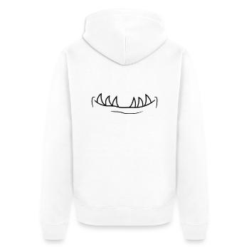 mund zaehne maul kopf gesicht klein monster horror - Unisex Premium Bio Zip Hoodie - Weiß - Hinten - Thijin (182cm)