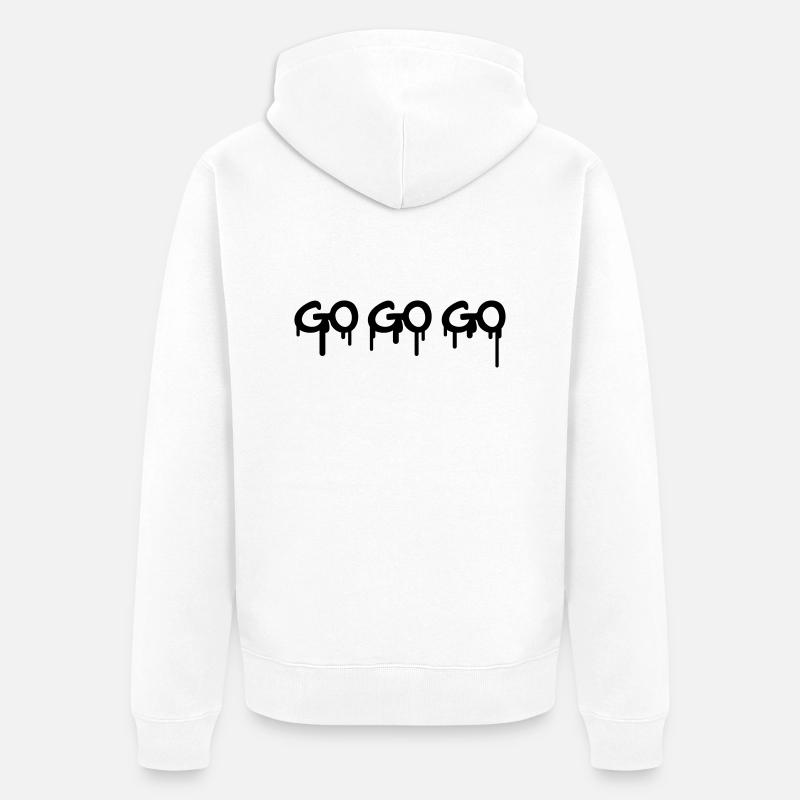 Go Go Go Graffiti - Unisex Premium Bio Zip Hoodie - Weiß