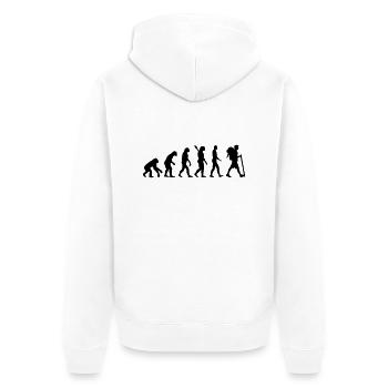 Wandern - Unisex Premium Bio Zip Hoodie - Weiß - Hinten - Thijin (182cm)