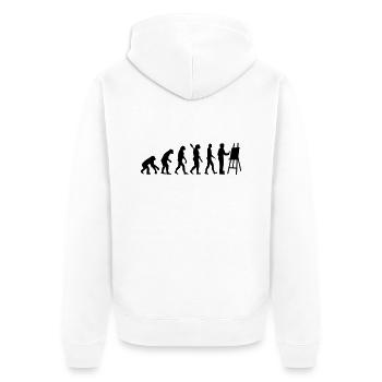 Maler - Unisex Premium Bio Zip Hoodie - Weiß - Hinten - Thijin (182cm)