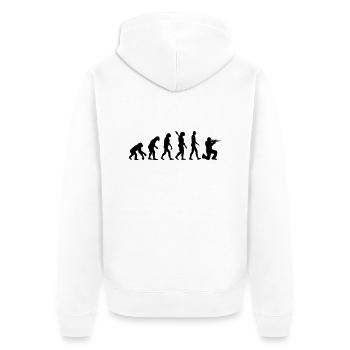 Airsoft - Unisex Premium Bio Zip Hoodie - Weiß - Hinten - Thijin (182cm)