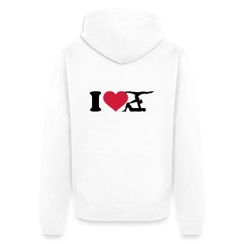 I love Acrobatics - Unisex Premium Organic Zip Hoodie - white - Back - Thijin (182cm)