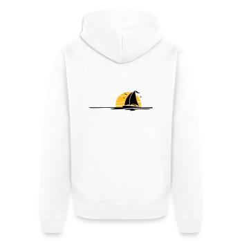 Schiffe - Segelboot Sonne - Unisex Premium Bio Zip Hoodie - Weiß - Hinten - Thijin (182cm)