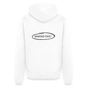 Le jeu d’abord - Veste à capuche bio Premium Unisexe - blanc - Dos - Thijin (182cm)