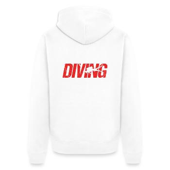 Dive - Diving Diver Gift - Unisex Premium Organic Zip Hoodie - white - Back - Thijin (182cm)
