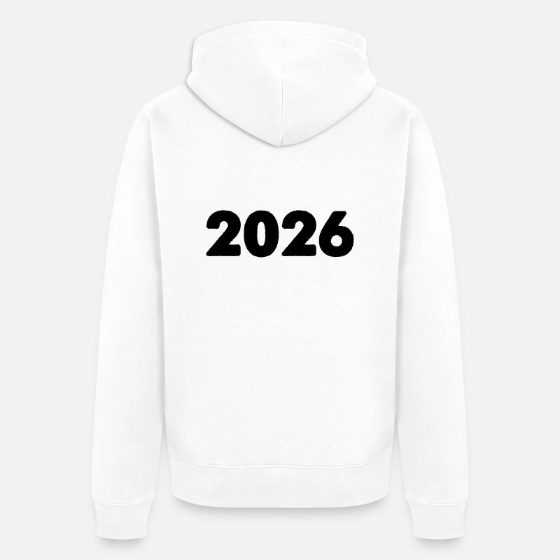 2026 - Veste à capuche bio Premium Unisexe - blanc