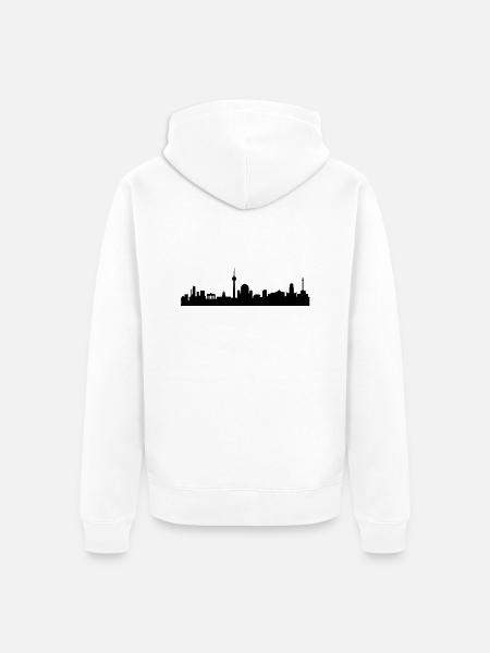 Skyline Berlin - Unisex Premium Bio Zip Hoodie - Weiß