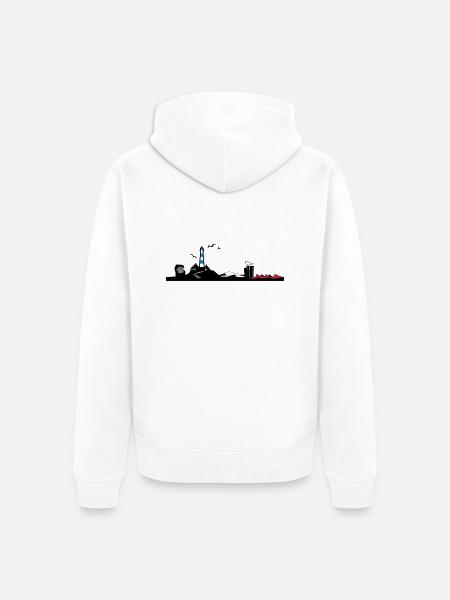 Nordsee Silhouette - Unisex Premium Bio Zip Hoodie - Weiß
