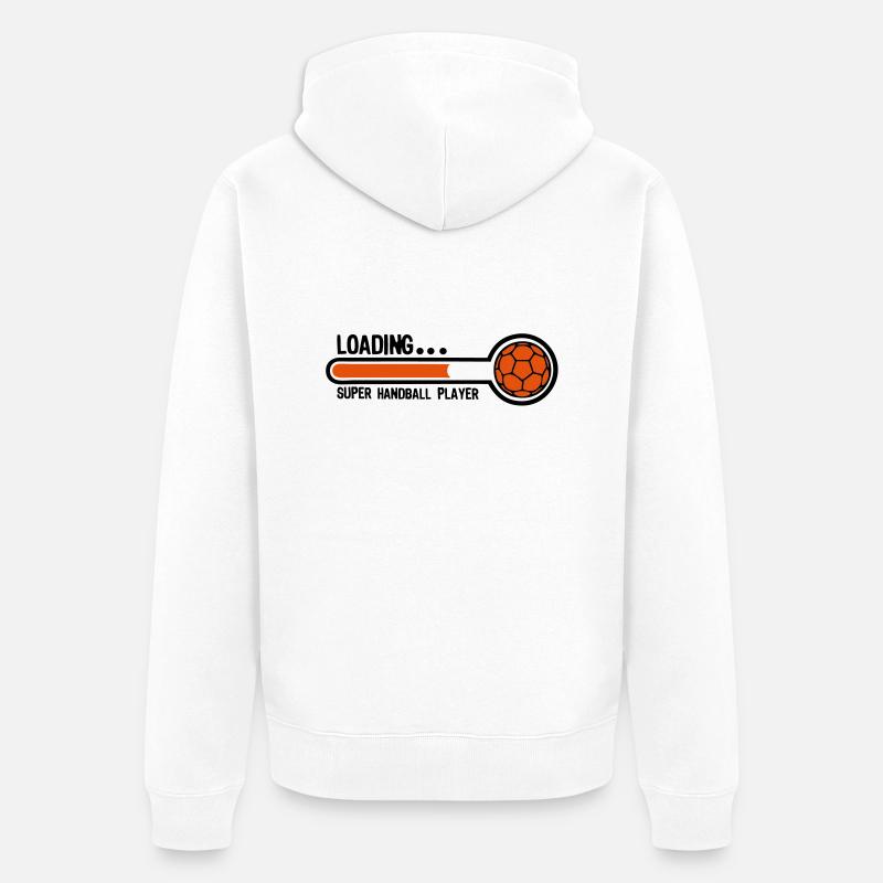 handball loading super player1 - Veste à capuche bio Premium Unisexe - blanc