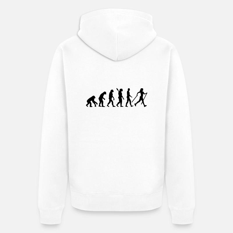 Évolution Nordic Walking - Veste à capuche bio Premium Unisexe - blanc