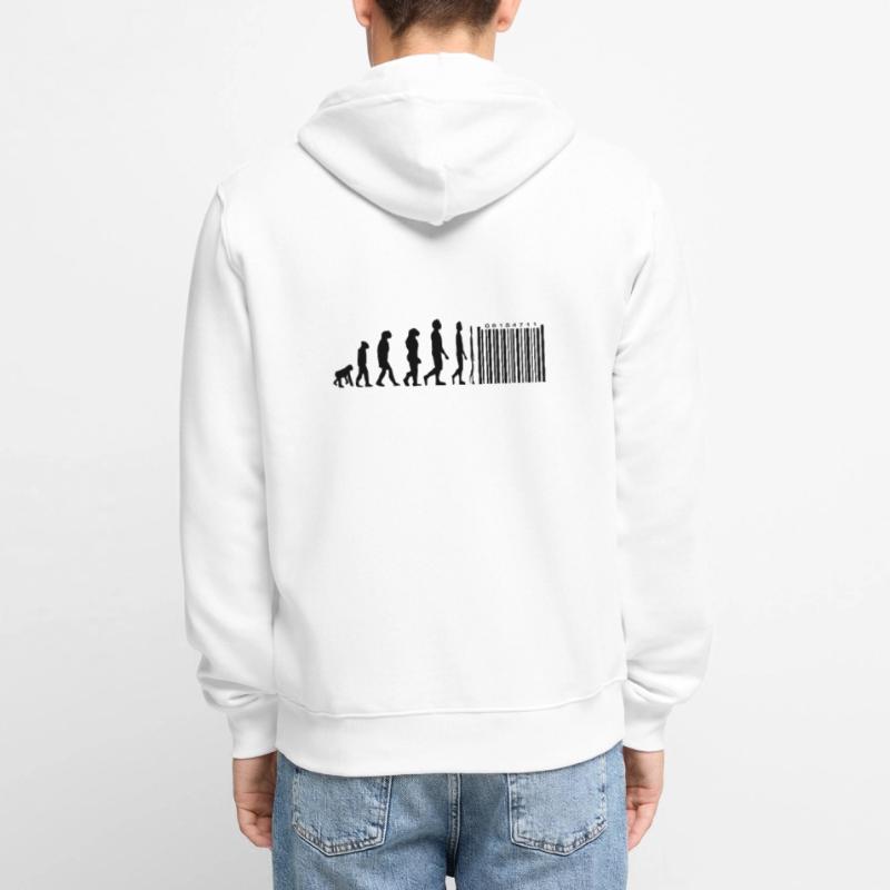 Evolution code à barres Veste à capuche bio Premium Unisexe