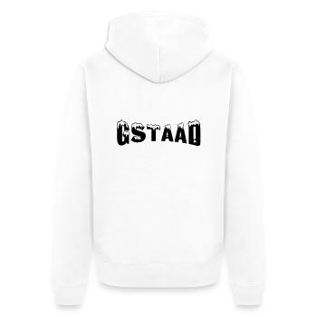 Gstaad station de ski (neige) - Veste à capuche bio Premium Unisexe - blanc - Dos - Thijin (182cm)