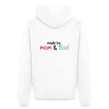 made by mom & dad - Unisex Premium Organic Zip Hoodie - white - Back - Thijin (182cm)