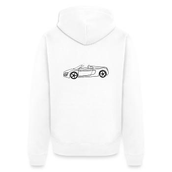 Luxus Cabrio Tribal - Unisex Premium Bio Zip Hoodie - Weiß - Hinten - Thijin (182cm)