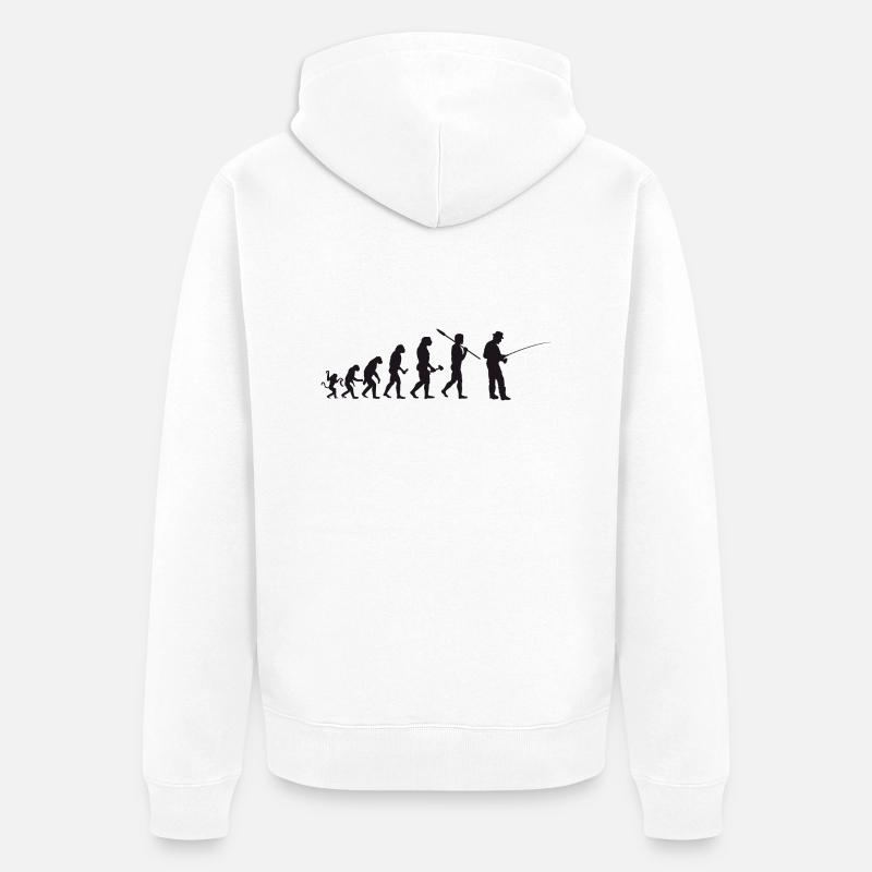 evolution fishing - Veste à capuche bio Premium Unisexe - blanc