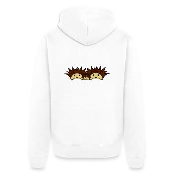 Cute Hedgehog Family - Unisex Premium Bio Zip Hoodie - Weiß - Hinten - Thijin (182cm)
