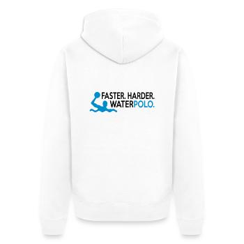 water polo - Unisex Premium Bio Zip Hoodie - Weiß - Hinten - Thijin (182cm)