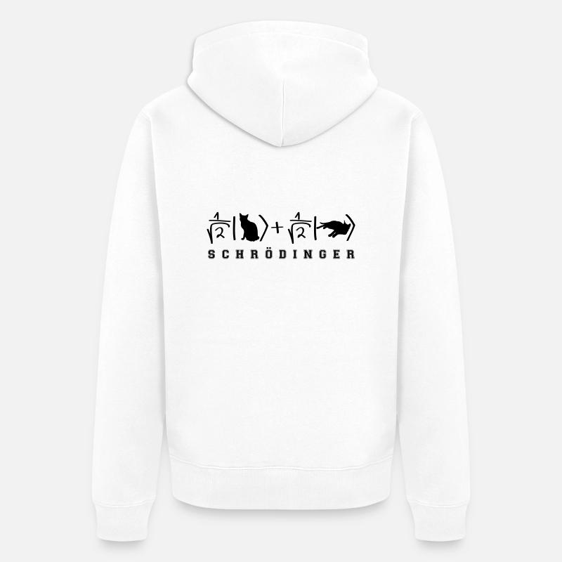 Phsyique Schrödinger Chat - Veste à capuche bio Premium Unisexe - blanc