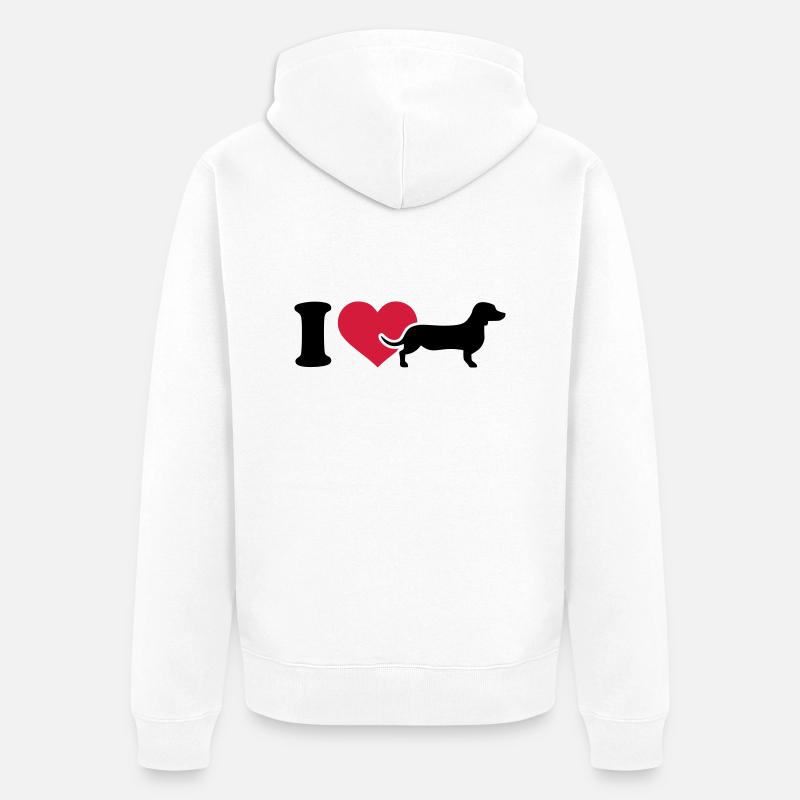 Dackel - Unisex Premium Bio Zip Hoodie - Weiß